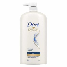 Dove Intense Repair Shampoo For Damaged Hair,Enriched with Fiber Actives, Repairs Hair Damage 1 Ltr