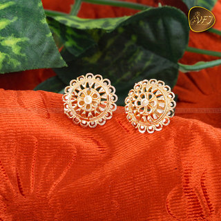                       Vighnaharta Traditional wear south screw back 1gm Gold plated alloy Stud Earring for women and Girls                                              