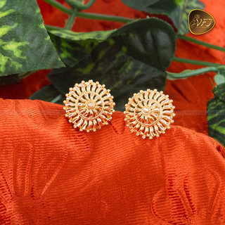Vighnaharta Traditional wear south screw back 1gm Gold plated alloy Stud Earring for women and Girls Vighnaharta Traditional wear south screw back 1gm Gold plated alloy Stud Earring for women and Girls
