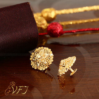                       Vighnaharta Traditional wear south screw back 1gm Gold plated alloy Stud Earring for women and Girls                                              