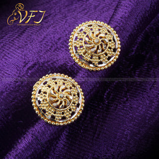                       Vighnaharta Traditional wear south screw back 1gm Gold plated alloy Stud Earring for women and Girls                                              