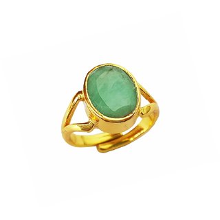                       RS Jewellers Certified Emerald Panna 6.25 Carat Panchdhatu Gold Plating Astrological Ring for Men  Women                                              