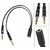GO SHOPS 3.5mm Female to 2 Dual Male Microphone Audio Stereo Jack Earphones Port for Gaming Speaker Computer, Laptop, PC