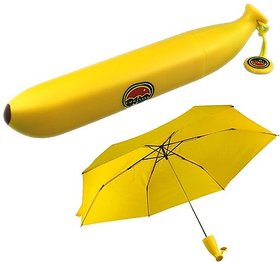 Smart Banana Shaped Triple Folded Umbrella Mini and Unique Umbrella for Travel