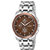 CALYPTO Silver Chain with Brown Dial Day Date Feature Analog Wrist Watch for Boys/Men