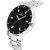 CALYPTO Silver Chain with Black Dial  Analog Wrist Watch for Boys/Men