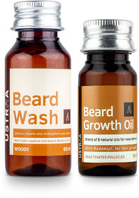 Ustraa Beard Growth Oil - 35ml and Beard Wash Woody - 60ml