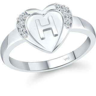Vighnaharta Initial '' H '' Letter in heart ring alphabet for women Vighnaharta Initial '' H '' Letter in heart ring alphabet for women