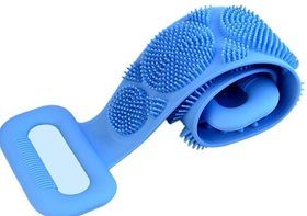 BS1080 Silicone Body Back Scrubber Double Side Bathing Brush for Skin Deep Cleaning COMBO 2 PC