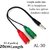 2 in 1 Pin Headphone Splitter Cable (20 cm, Black) Data cable  Pure Copper Cable