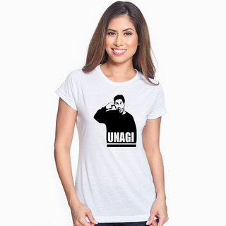                       Mooch Wale  Friends Ross Unagi White Quick-Dri T-shirt For Women                                              