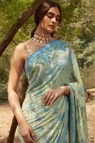 Silk Saree with Beautiful Premium Printed with Heavy All over  sequence work