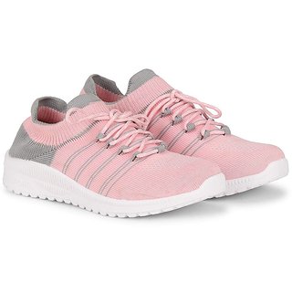 Sukun Pink Socks Knitting Sport Shoes For Women