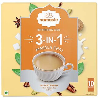                       Namaste Chai Instant Tea Premix Masala Chai (18.5g x 10 Sachets)                                              