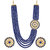 Sukkhi Dazzling Gold Plated Blue Pearl Long Haram Necklace Set for Women