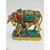 Arihant Craft Cow N Calf Idol Statue Sculpture Turquoise Stone Hand Work Showpiece  15 cm (Brass, Multicolour)