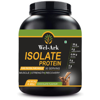 Wel-Ark ISO Pure Protein 90 Isolate for Men and Women Chocolate Flavour (50 Serving) 2kg (4.4 lbs).