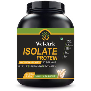 Wel-Ark ISO Pure Protein 90 Isolate for Men and Women Vanilla Flavour (50 Serving) 2kg (4.4 lbs).