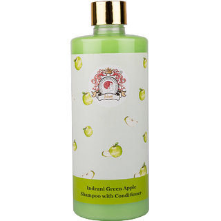                       Indrani Green Apple Shampoo With Conditioner For Women To Reduce Hair Fall, Promote Hair Growth, Control Dandruff 500 Ml                                              