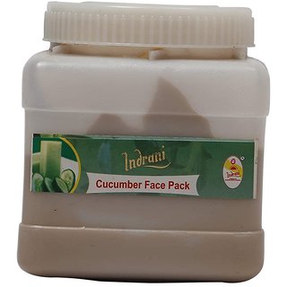                       Indrani Cucumber Face Pack For Women Removes Tiny Wrinkles And Stress 1 Kg                                              