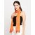Get Wrapped Orange Foil Printed Scarf with Tassels for Women