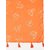 Get Wrapped Orange Foil Printed Scarf with Tassels for Women