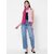 Get Wrapped Pink Ombre Scarf in Dobby Border with Tassels for Women