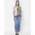 Get Wrapped Green Ombre Scarf in Dobby Border with Tassels for Women
