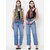 Get Wrapped Printed Multicolour Scarves with Raw Fringes for Women - Combo Pack of 2