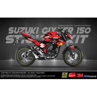 Buy Suzuki Gixxer 150 RB Red Design Full Body Wrap Decal Sticker Online @  ₹2499 from ShopClues