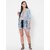 Get Wrapped Net Fabric Kimono with Mirror Lace Borders for Women