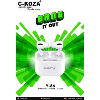 Buy C KOZA Y 66 TWS HEADSET WIRELESS CHARGING MAGNETIC COVER SUPERB COMFORT 5 MICROPHONE ENHANCED SOUND SPATIAL AUDIO Online 2499 from ShopClues