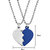 M Men Style Valentine Gift Trendy Broken Heart Couple Couple Locket 1 Pair For His And Her Silver Blue Stainless Steel