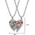 M Men Style Valentine Gift Love You  Couple Locket 1 Pair For His And Her  Silver Red Metal Pendant
