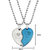 M Men Style Valentine Gift Trendy Love You  Broken Heart Couple Couple Locket 1 Pair  Stainless Steel Pendant
