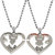 M Men Style Valentine Gift Love You Heart Couple Couple Locket 1 Pair For His And Her Silver Metal Pendant