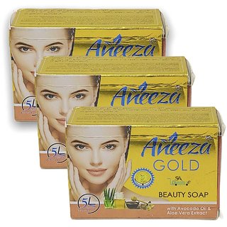                       Aneeza Gold Beauty Soap 90g (Pack Of 3, 90g Each)                                              