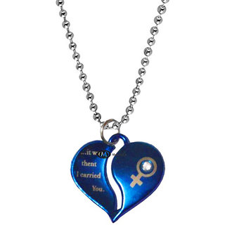                       M Men StyleValentine Gift Trendy Couple Heart Engraved  Locket Pendant Necklace Chain Metal Pendant Set                                              