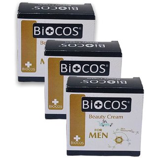                       Biocos Emergency whitening cream For Men 30g (Pack Of 3, 30g Each)                                              