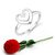 VFJ Cute  Heart CZ Rhodium Plated Ring   with Scented Velvet Rose Ring Box for women and girls and your Valentine.
