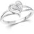 VFJ Cute Leafy  Heart CZ Rhodium Plated Ring   with Scented Velvet Rose Ring Box for women and girls and your Valentine.