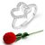 Vighnaharta Incredible Heart Rhodium Plated  CZ Ring  Rose Ring