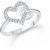 Vighnaharta Incredible Heart Rhodium Plated  CZ Ring  Rose Ring