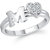 VFJ cz alloy Rhodium plated Valentine collection Initial '' M '' Letter with heart ring