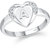 VFJ cz alloy Rhodium plated Valentine collection Initial '' A '' Letter in heart ring