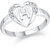 VFJ cz alloy Rhodium plated Valentine collection Initial '' H '' Letter in heart ring