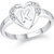 VFJ cz alloy Rhodium plated Valentine collection Initial '' K '' Letter in heart ring