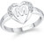 VFJ cz alloy Rhodium plated Valentine collection Initial '' M '' Letter in heart ring