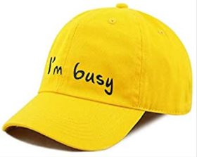 I,m Busy Yellow Yellow Cotton Caps For Men, Women, Girls, Boys