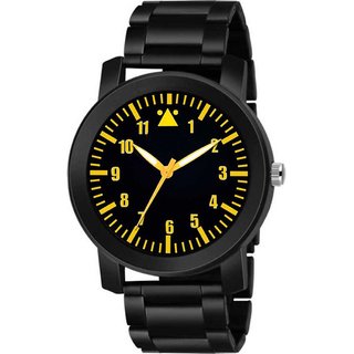                       HRV Men's Round Dial Black Strap Analog Watch                                              